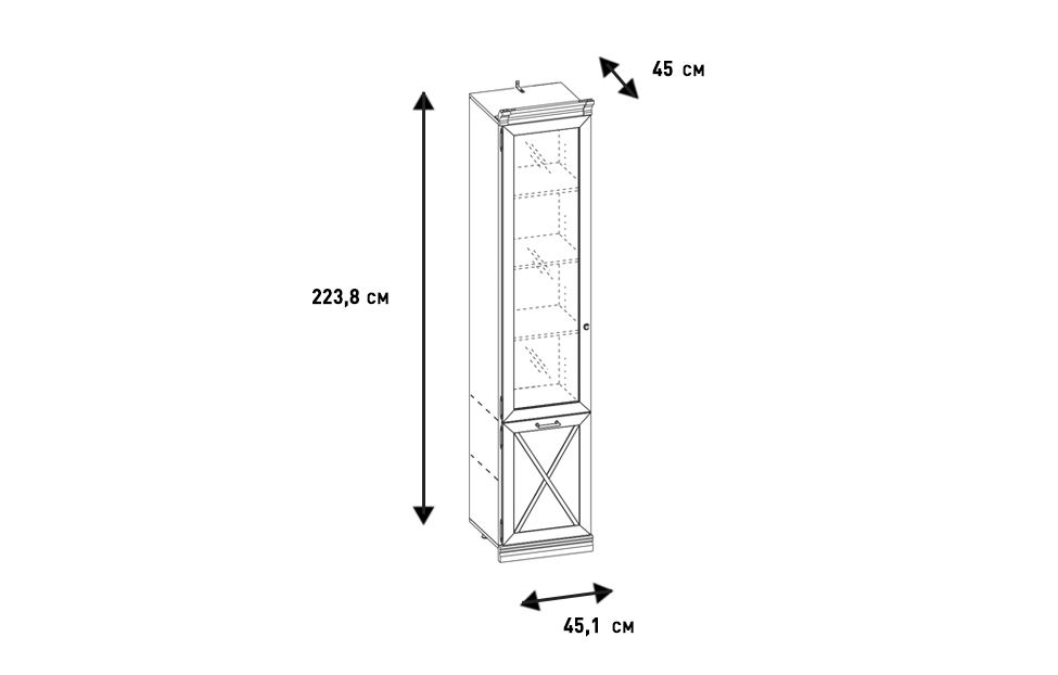 Книжные шкафы - изображение №4 "Шкаф Кантри книжный "  на www.Angstrem-mebel.ru